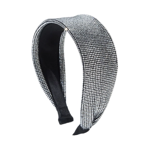 Sparkling wide padded headband for women with full crystal rhinestone embellishment