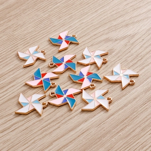Colorful Cartoon Windmill Alloy Enamel Pendants For DIY Jewelry Making Necklace Handbag Keychain Decoration Unisex Accessory