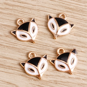 Pendentifs renard en émail doré et alliage pour la création de bijoux DIY créatifs