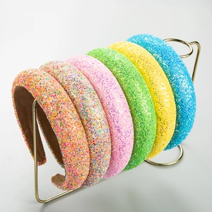 Fashion Padded Sponge Headband For Women Sparkly Glitter Sequin Hair Band Thick Non-Slip Hair Hoop Party Hair Accessories