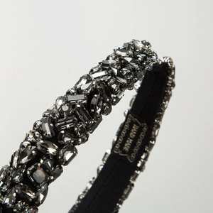 Baroque handmade headband with heavy rhinestones and crystals in a vintage style