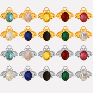Ciondolo Ape in Acciaio Inossidabile 304 per Collana con Strass Colorati Insetto in Acciaio 304 Accessori per Creazione Gioielli DIY Regalo Donna