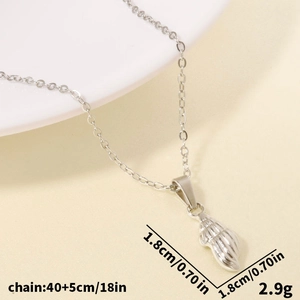 Spécifications de taille pour le collier en acier inoxydable avec pendentif coquillage