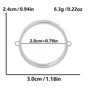 Spécifications de taille pour le pendentif rond en acier inoxydable avec dimensions et poids