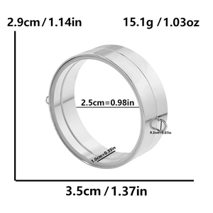 Spécifications de taille du pendentif en acier inoxydable avec dimensions et poids