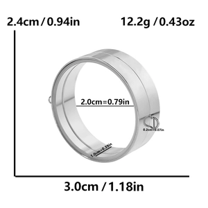 Dessin technique d'un pendentif en acier inoxydable avec dimensions de largeur et hauteur