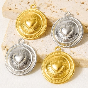 Herz-Anhänger aus 304 Edelstahl in Gold und Silber für DIY-Halsketten und Schmuck