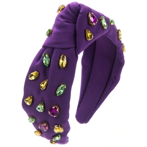 Barock-Knoten-Haarreif in Lila mit bunten Kristallen und Strasssteinen für Damen