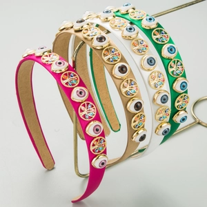 Korean Style Evil Eye Tree Of Life Headband For Women Wide Resin Inlaid Hair Accessory Fashion Party Headpiece Jewelry
