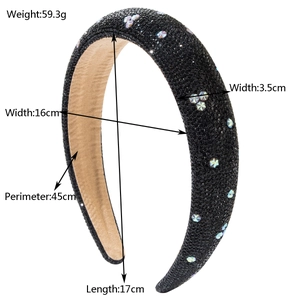 Fashion sponge headband with black crystals and colorful star rhinestones for high top hair