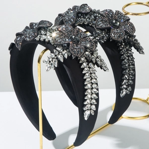 Barock Luxuriös Strass Blume Blatt Haarreif Für Damen Vintage Gepolsterter Haarreifen Hochzeit Party Elegant Haarschmuck