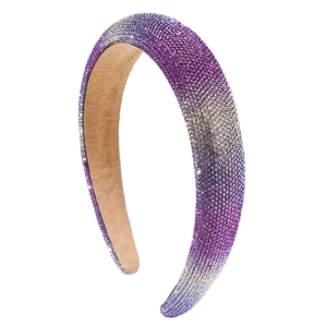 Serre-tête dégradé brillant avec strass et rembourrage en éponge au style luxueux