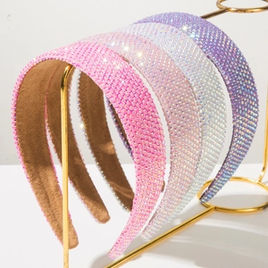 Serre-tête Rembourré Large Baroque pour Femmes Paillettes Strass Cristal Complet Bandeau Cheveux Brillant Accessoires Cheveux