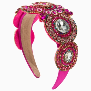 Cerchietto barocco in velluto con strass colorati per feste e matrimoni