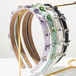 Serre-tête Élégant Style Coréen Pour Femmes Avec Cristaux Et Noeud Accessoire Cheveux Brillant Strass Serre-tête