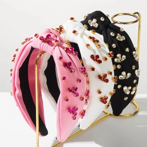 Cerchietto a Tesa Larga Annodato Barocco da Donna Vintage con Farfalla in Strass Cristallo Accessori per Capelli Moda