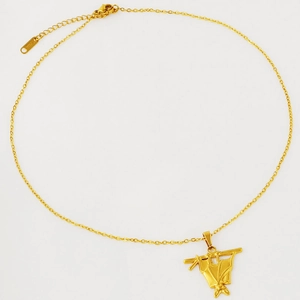 Collana con pendente a pipistrello in acciaio inossidabile 304 dorato con catena sottile