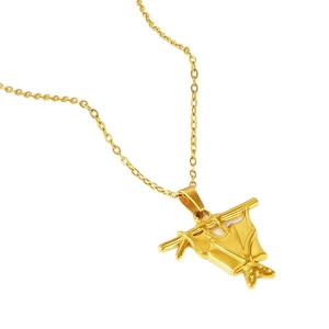Collana creativa in acciaio inossidabile 304 placcato oro 18k con ciondolo a forma di pipistrello