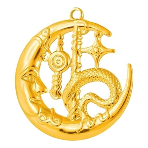 304 stainless steel moon dragon pendant with hollow engraving for DIY necklace jewelry