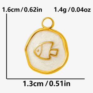 Détail du pendentif poisson de 1,6cm par 1,3cm pour la création de bijoux DIY