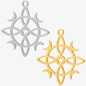 304 stainless steel sun and moon pendants in gold and silver finish for DIY jewelry