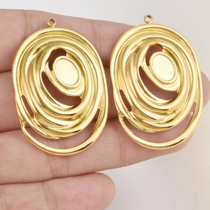 Irregular spiral gold pendant in 304 stainless steel for DIY necklace making