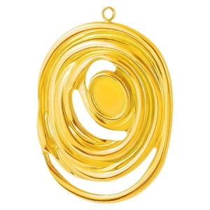 Golden irregular multi-layer circular 304 stainless steel pendant for DIY jewelry making