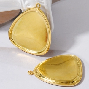 Polished gold triangle drop pendants for DIY jewelry making and necklace crafts
