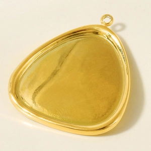 Polished gold teardrop pendant base with top loop for DIY resin jewelry making