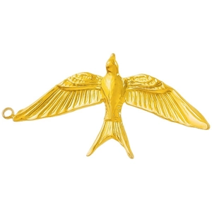 Minimalist 18k gold bird pendant in 304 stainless steel with detailed wing feathers