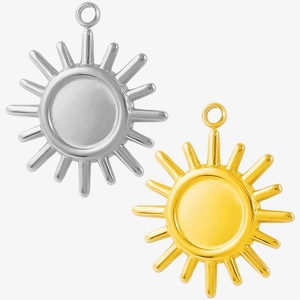 Pendentif Rayon de Soleil en Acier Inoxydable 304 pour Fabrication de Bijoux DIY Mode Occidentale Charme Étoile Plaqué Or 18K