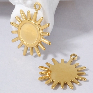 Pendentifs soleil en acier inoxydable 304 doré pour fabrication de bijoux DIY