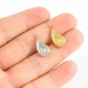 Polished 304 stainless steel teardrop pendants in gold and silver for DIY jewelry making