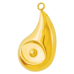 Golden polished 304 stainless steel waterdrop pendant with abstract deconstruction design