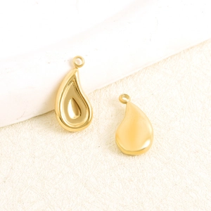 Polished 304 stainless steel gold water drop pendants for DIY jewelry making
