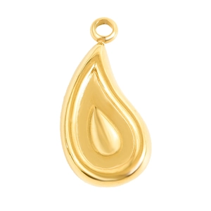 Polished 304 stainless steel gold water drop pendant for DIY jewelry making and necklaces