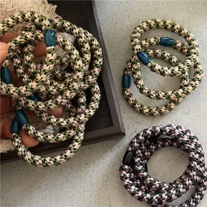 Élastiques à Cheveux en Tissu Tressé Style Coréen Colorés Faits à la Main Porte-Queue de Cheval Accessoires Femme