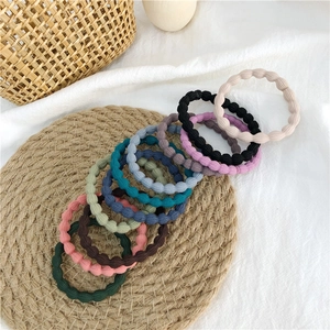 Seamless High Elastic Knitted Wavy Hair Ties For Women Girls Morandi Colors Basic Scrunchies Everyday Hair Accessories