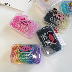Cute Cartoon Animal Boxed Disposable Hair Ties High Elastic Rubber Bands Hair Ropes For Kids Girls Colorful Hair Accessories