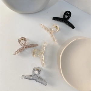 Pince à Cheveux en Plastique Transparent Minimaliste Style Coréen pour Femmes Petit Design Croisé Accessoire de Coiffure