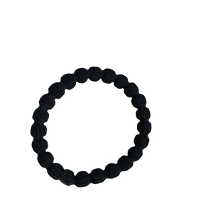 Elastic black wavy hair ties for daily use, seamless and high stretch nylon hair bands