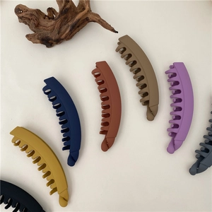 Modern matte banana hair clips set in Morandi colors for women with frosted texture finish