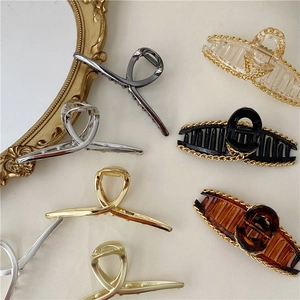 Pinza per Capelli in Lega Minimalista per Donna Stile Coreano Geometrico in Metallo a Croce Accessori per lo Styling dei Capelli