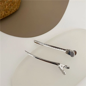 Pinces à Cheveux Minimalistes en Métal Argenté Bec de Canard pour Femmes Épingles à Cheveux de Positionnement Accessoires de Coiffure