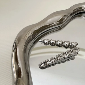 Fermagli per Capelli in Lega Minimalisti a Cuore e Catena per Donna Fermaglio a Becco d'Anatra in Metallo Oro Argento Accessorio Moda Capelli