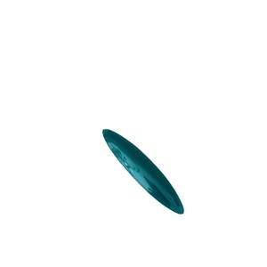 Minimalist deep cyan oval acetate hair clip with premium glossy finish on white background