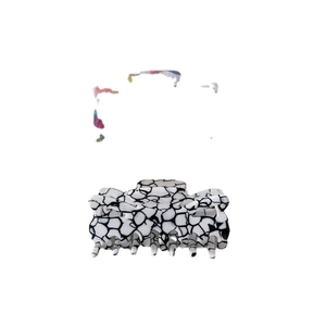 Minimalist black and white marble pattern hair claw clip for elegant bun hairstyles