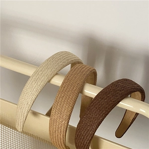 Woven Texture Headband Solid Color Wide Braided Hair Hoop For Women Summer Vacation Fashion Simple Hair Accessories