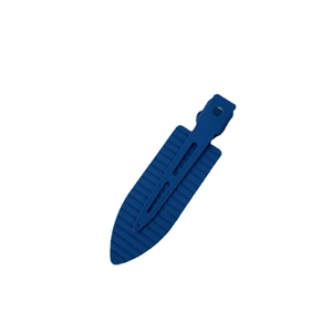 Neon matte dark blue hair clip for bangs with non-slip texture on white background