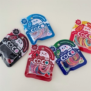 Set di 30 elastici colorati per capelli da 20mm per bambini in confezione a cartone